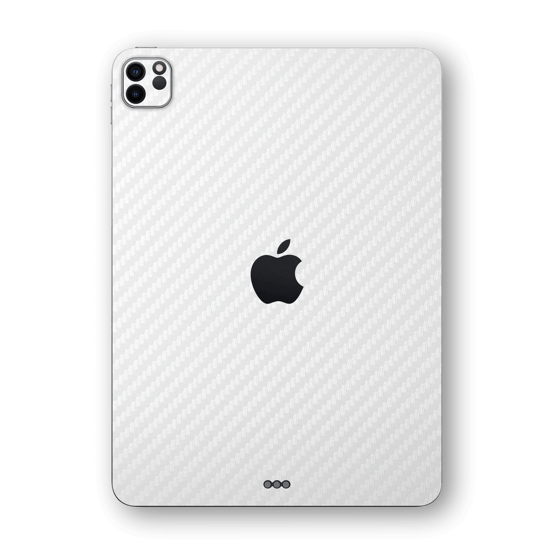 iPad PRO 11-inch 2021 White 3D Textured Carbon Fibre Fiber Skin Wrap Sticker Decal Cover Protector by EasySkinz | EasySkinz.com