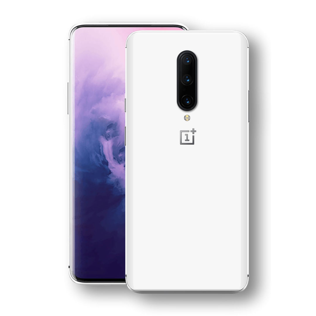 OnePlus 7 PRO White Glossy Gloss Finish Skin, Decal, Wrap, Protector, Cover by EasySkinz | EasySkinz.com